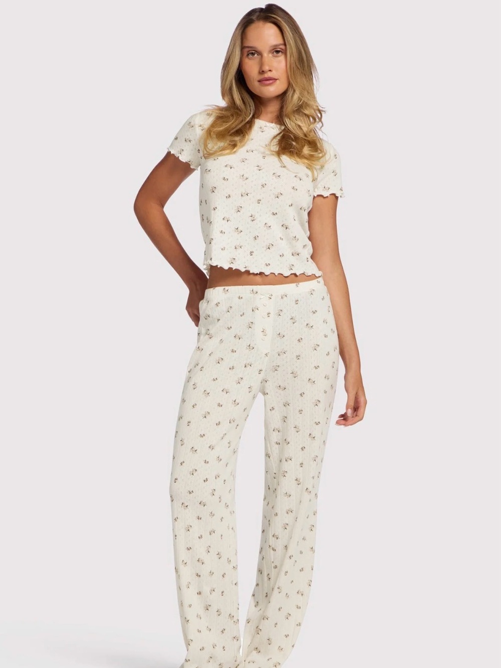 nuuds Pointelle Pajama Pant Set